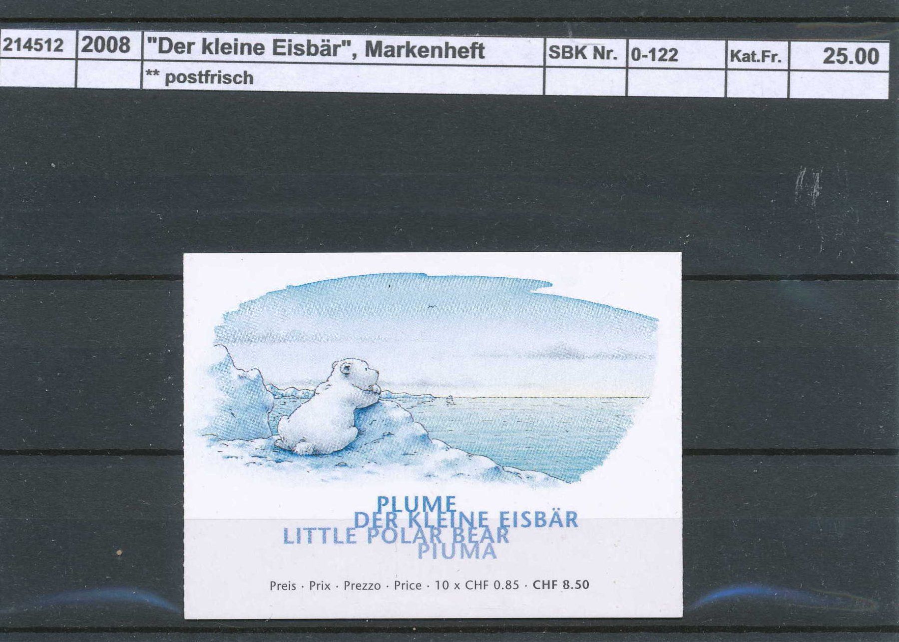 Alle Briefmarken: 2008 "Der kleine Eisbär", Markenheftchen, ** postfrisch – Neu (gemäss Beschreibung) aus Winterthur von Zupogeru