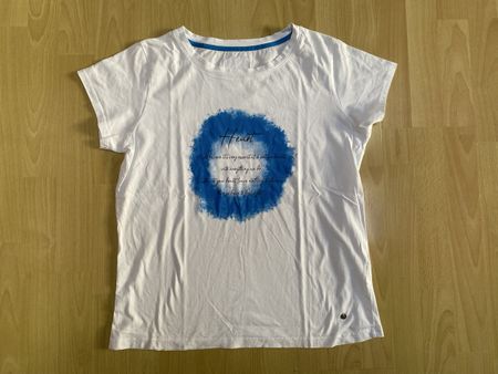 Weiss T-Shirt MOS MOSH mit Aufdruck Grösse 38 Baumwolle 