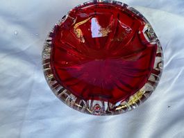 Cendrie en verre rouge Murano  rubis, design élégant