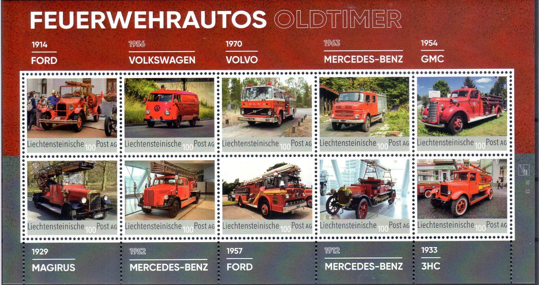 Tous les timbres: FEUERWEHRAUTOS OLDTIMER BOGEN ** POSTFRISCH ** - EH46 – Neuf (Voir description) à Losone par EM2019