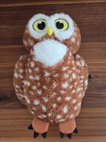Kuscheltier Eule braun weiss gefleckt, gebraucht