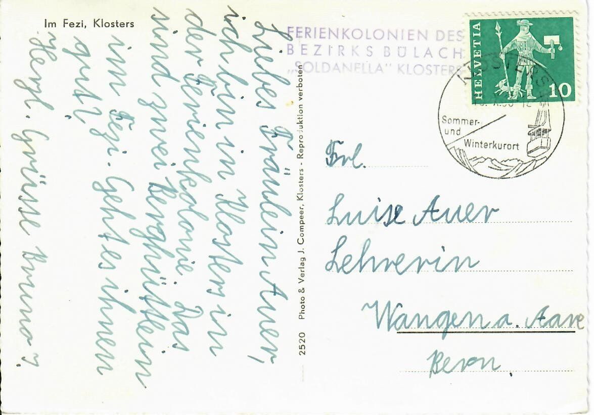 Cartoline postali: Im Fezi - Klosters – Usato da Hochdorf venduto da Ziegel-16 1