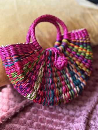 Handmade Colorful Straw Woven Tote Bag - Summer Style!