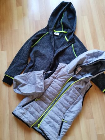 Yigga&Decathlon Jacke+Weste,grau,Gr.134/140