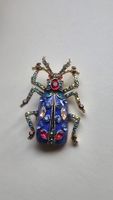 Vintage Brosche Käfer 7cm Top Zustand Strass