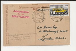 AK 1937 Bern Gurnigel Stempel, spezielle Marke,Auto Postbüro
