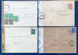 1946 - 47. - Deutschland 4 Zensurbriefe Alliierten Besatzung