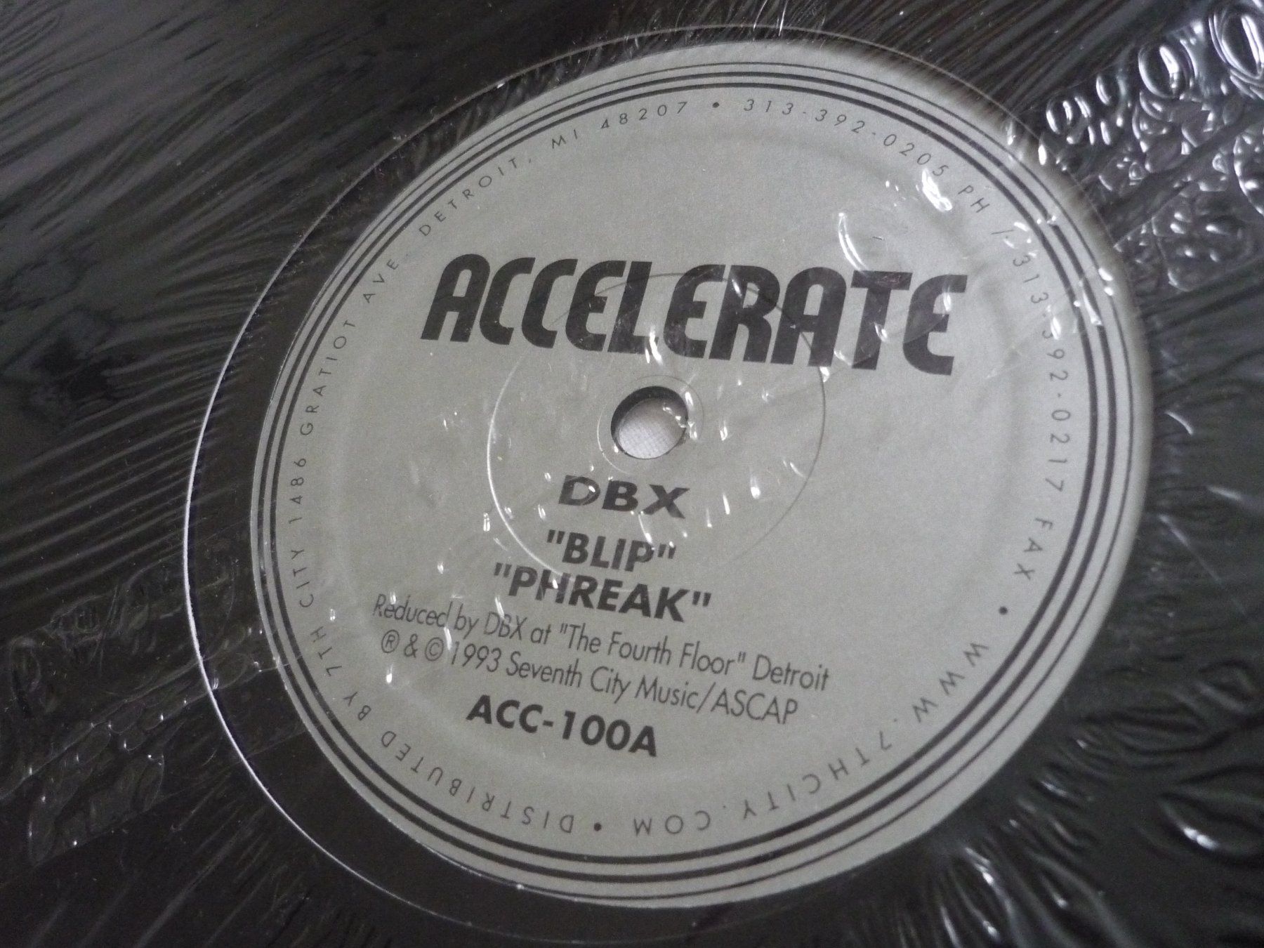 Dischi in vinile: Rare Techno Vinyl - Accelerate 100 - DBX Ghetto Trax Blip – Usato da Beringen venduto da Flatretriever 2