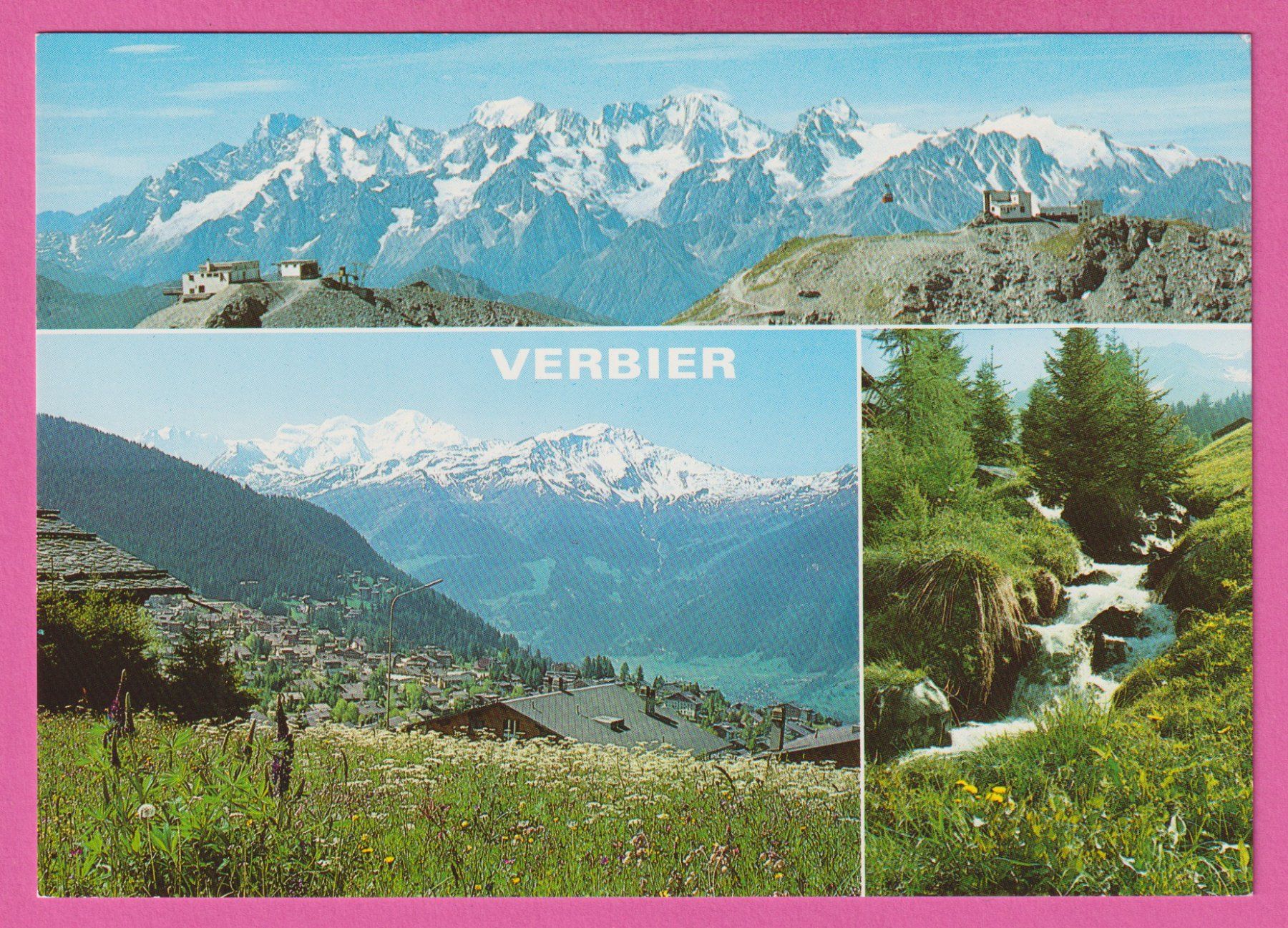 Cartoline postali: Verbier Wallis 3-Bild Karte – Usato da Einsiedeln venduto da dillie