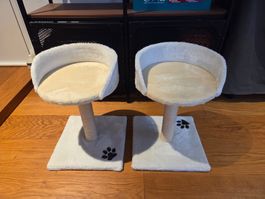 Kratzbaum klein in creme für Katzen