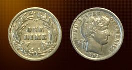USA One Dime 1903, Barber Dime , 900er Silbermünze 1 Dime