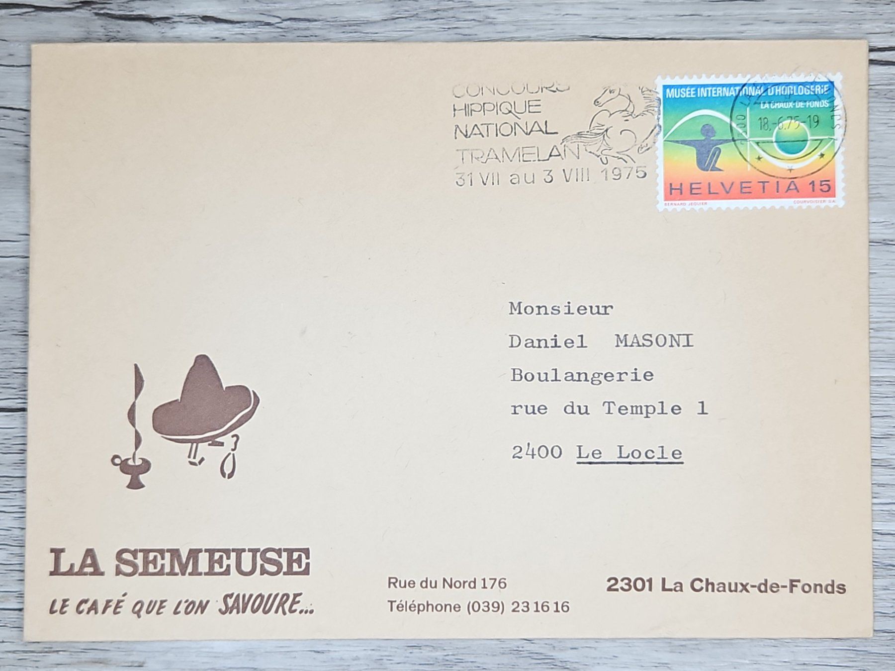 Alle Briefmarken: CL01 Enveloppe + Timbre Suisse 1975 – Gebraucht aus Cousset von Patrick_Collections