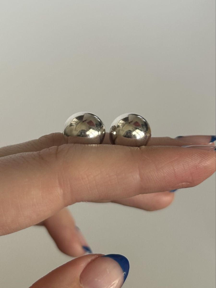 Orecchini pendenti & Orecchini a lobo: Grosse Sterling Silber Kugel Ohrringe – Usato da Bern venduto da Ilikebluegems 2