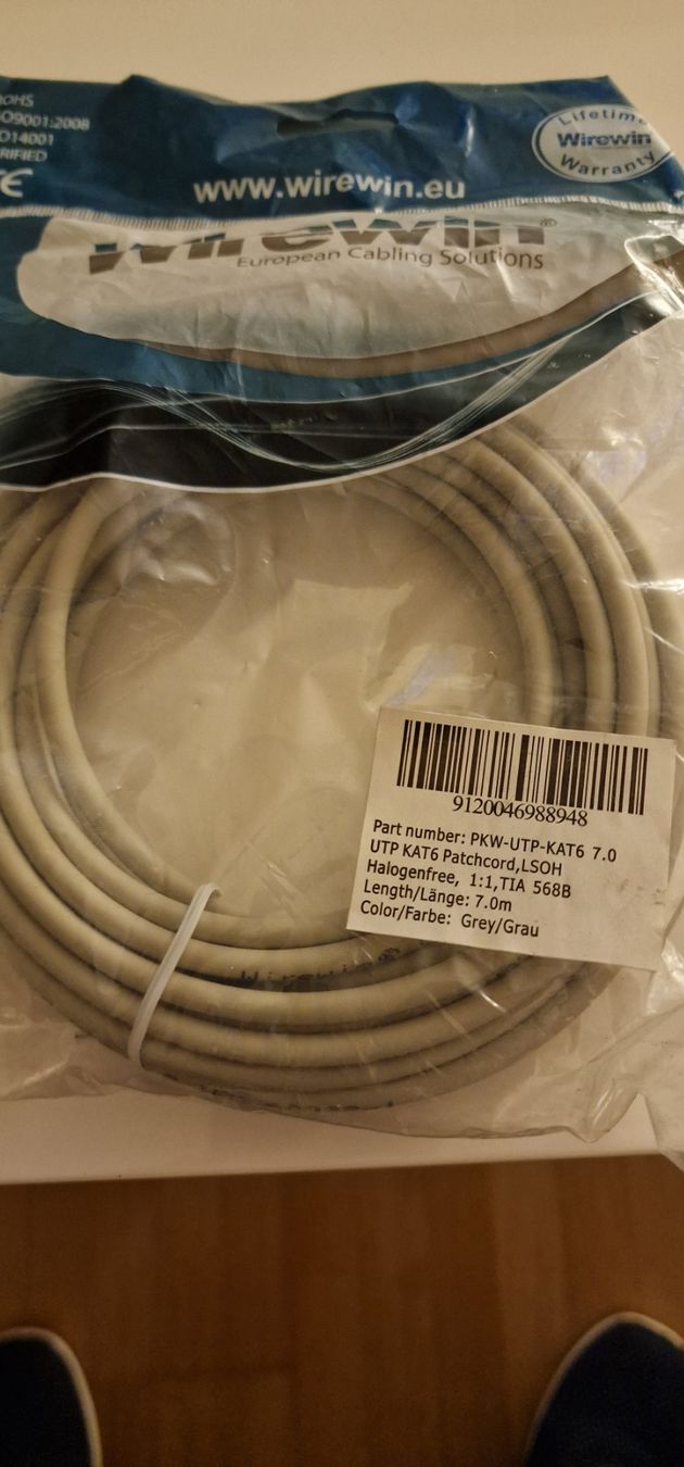 Câbles: Patchkabel Wirewin 7m – Neuf avec emballage d'origine à Ziefen par Ringwraith