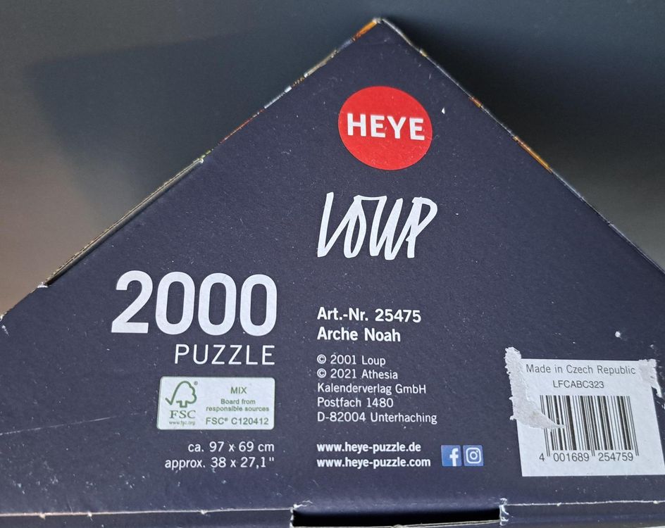 Heye Puzzle Arche Noah von Loup 2000 Teile Kaufen auf Ricardo