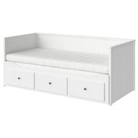 IKEA HEMNES  canapé-lit avec 3 tiroirs et 2 matelas, blanc