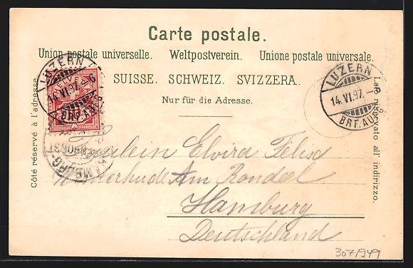 Cartes postales: Litho Luzern, Totalansicht, Gütsch – D'occasion à Berlin par bartko-reher 1