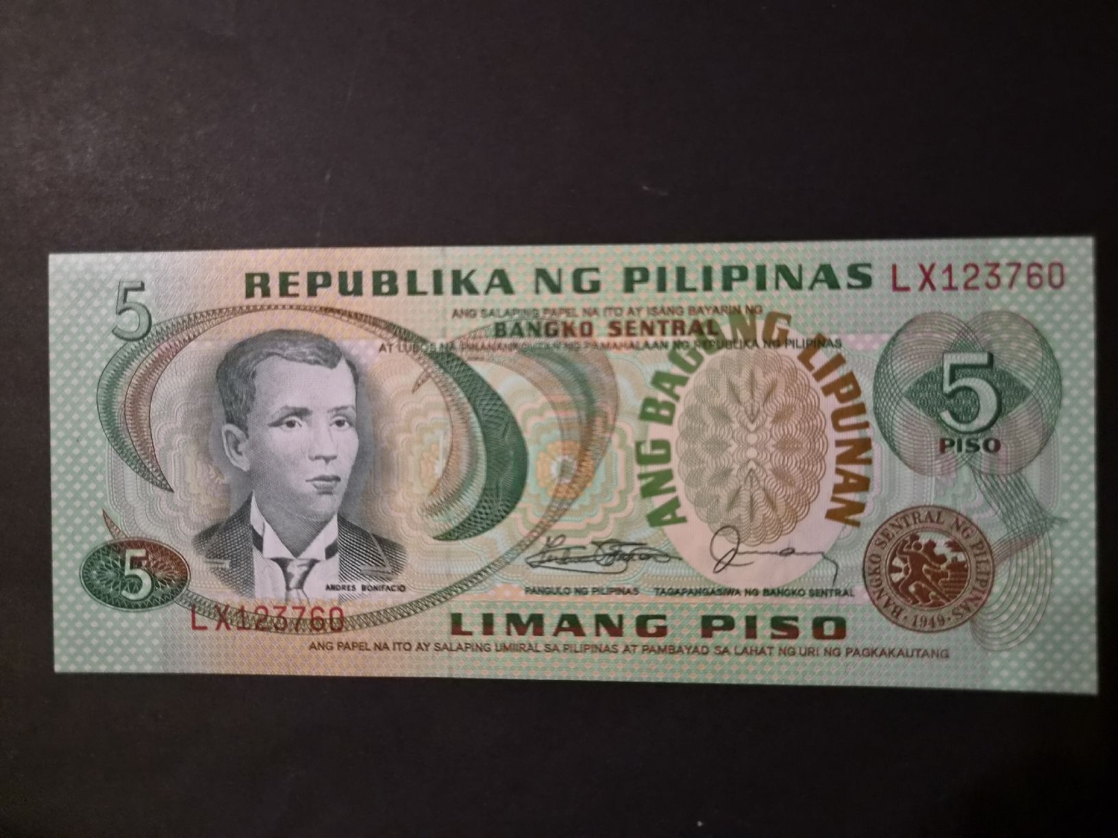 Banconote: Philippines 1978 5 piso P160d UNC – Nuovo (secondo la descrizione) da Versoix venduto da rucio