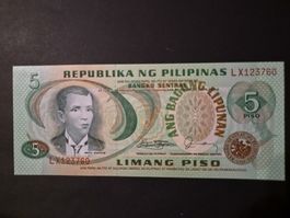 Philippines 1978 5 piso P160d UNC