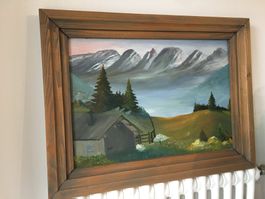 Magische Berge in Toggenburg  Oel Bild Signiert JB