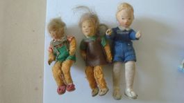 3 alte Püppchen für die Puppenstube