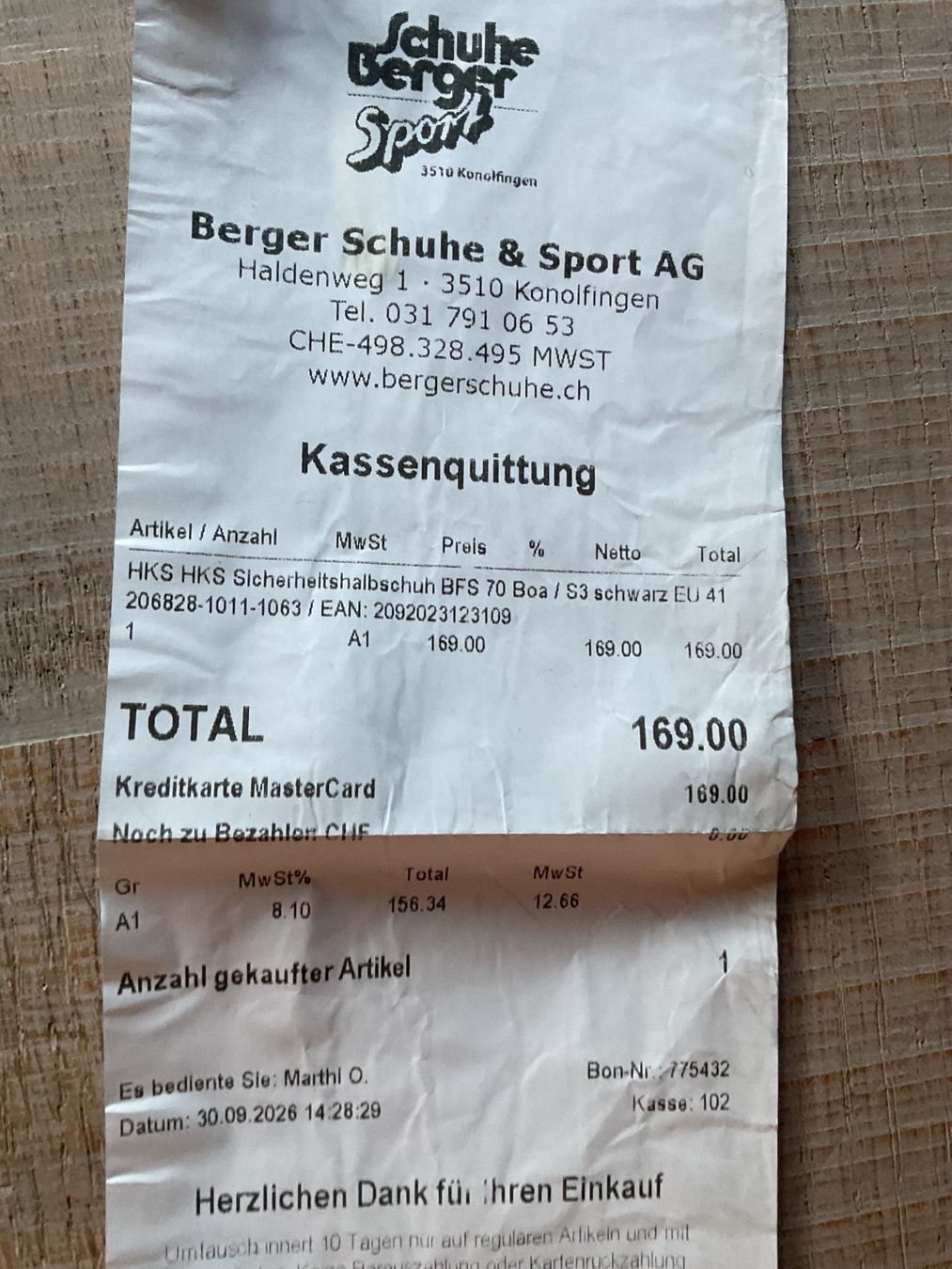 Scarpe da uomo: Arbeits Sicherheitshalbschuh HKS – Usato da Münsingen venduto da Martin32196 3