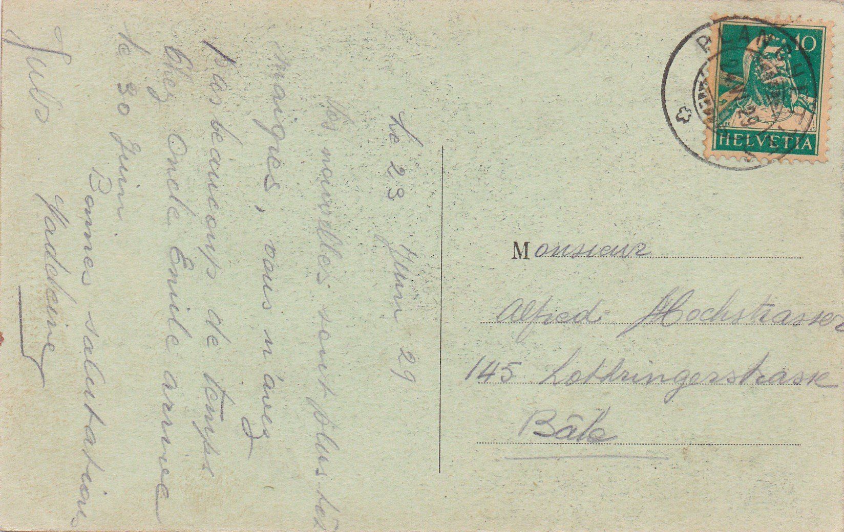 Cartoline postali: AK - Le Chatelot - 24.6.1929 – Usato da Fribourg venduto da schnalla92 1