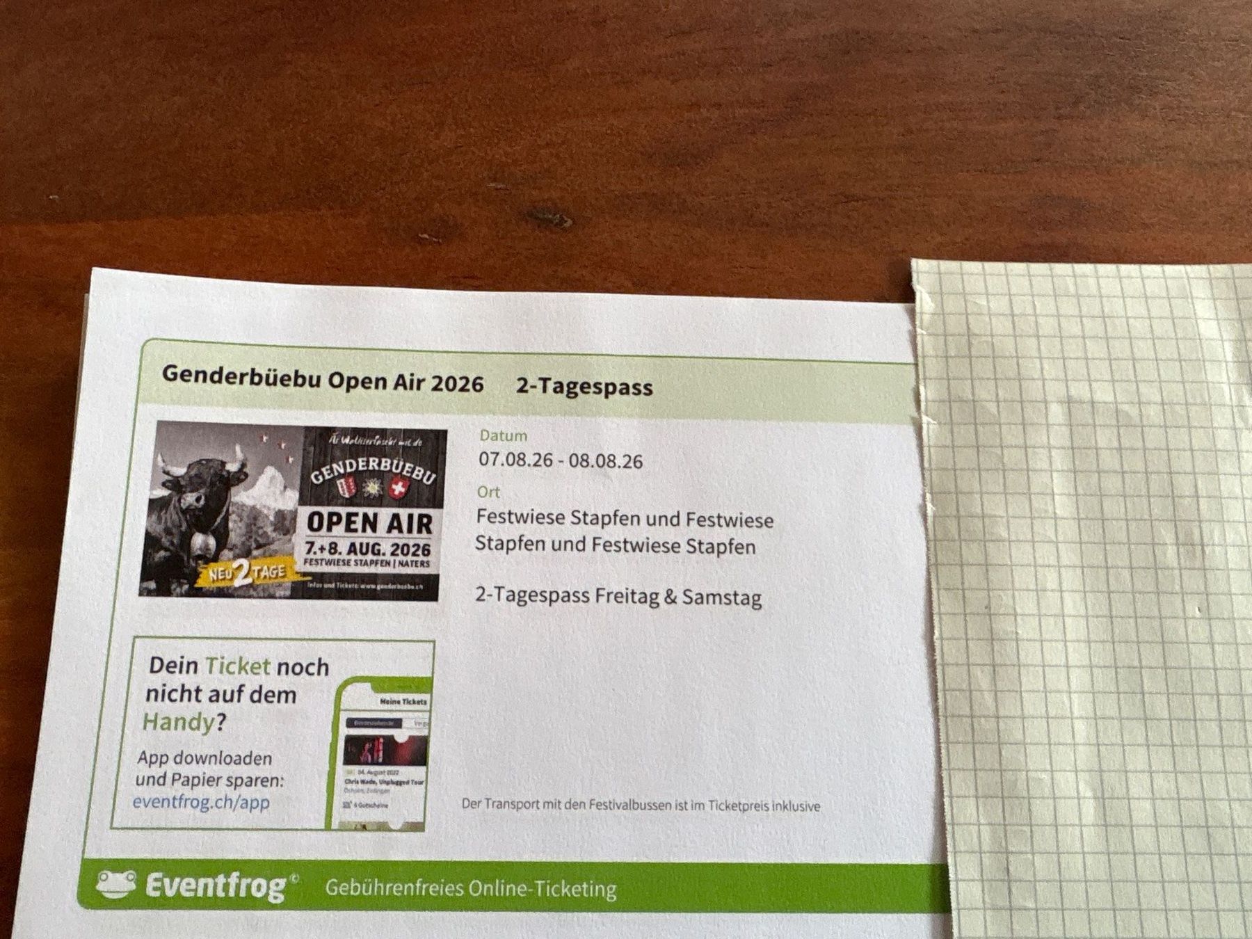 Tickets: 2x Genderbüebu Open Air 2026 2-Tagespass – Neu (gemäss Beschreibung) aus Meiringen von kev_928k