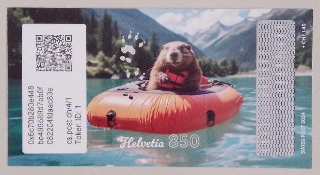 Tutti i francobolli: Swiss Crypto Stamp 4.0 ID 1 "Gummibot" mit NFT – Usato da Basel venduto da TokenID1