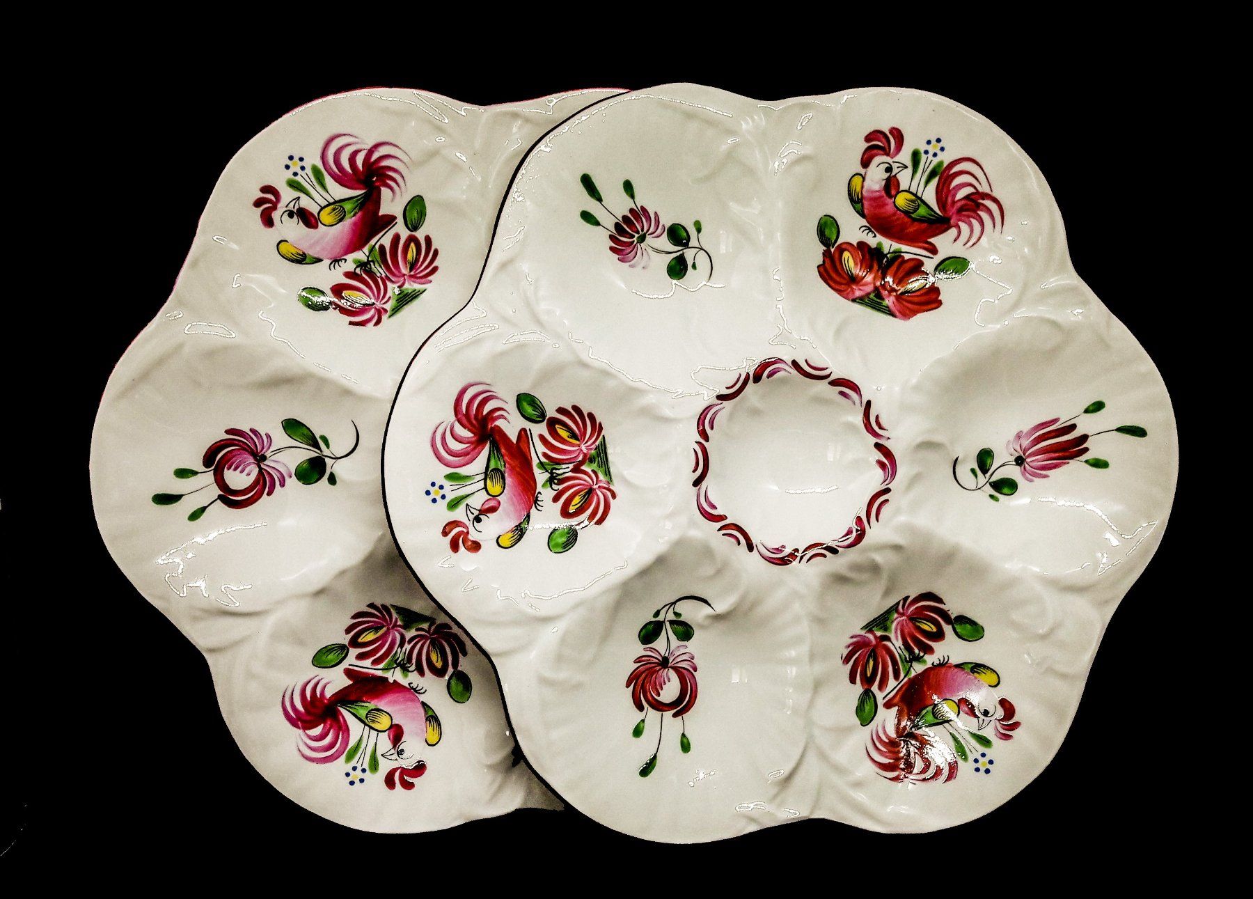 Piatti di portata: Saint-Clément faïence Steingut 2x plat Teller Apero 24 cm – Usato da Tavannes venduto da Brocashop