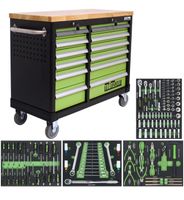 Werkstattwagen DELUXE 2x 6 Schubladen massive Arbeitsplatte