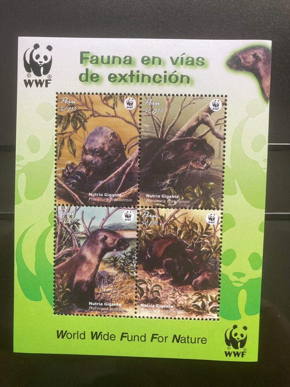 Tutti i francobolli: Peru 2004 Satz WWF Block Riesenotter postfrisch – Nuovo (secondo la descrizione) da Liestal venduto da schnueps