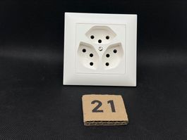 UP-Steckdose 3xT13 Feller Edizio due Prise 3xT13 Feller