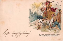 Humoristische Illustration mit Vers - uralte Postkarte 1939