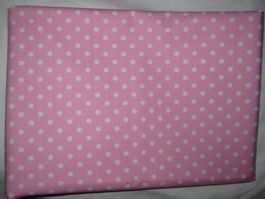 Baumwollstoff rosa mit weissen Punkten