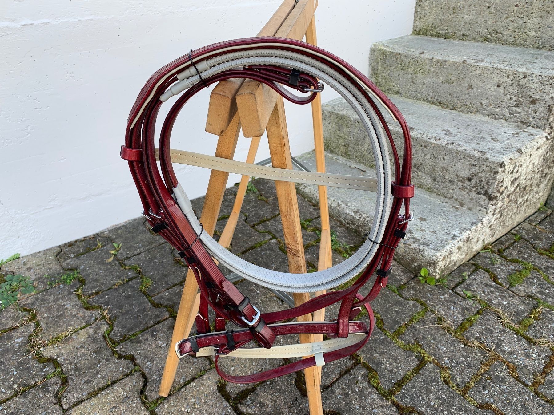 Selle & Accessori: schöner bordeauxroter Reitzaum – Usato da Feldbach venduto da Fea1 8