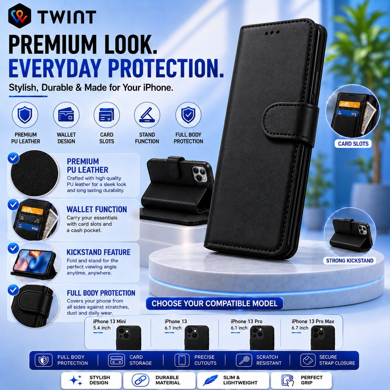Covers & Schutzfolien: iPhone 13/ 13 Mini /13 Pro /13 Pro Max Leder wallet Hülle – Neu und originalverpackt aus Luzern von MobiStore11 1