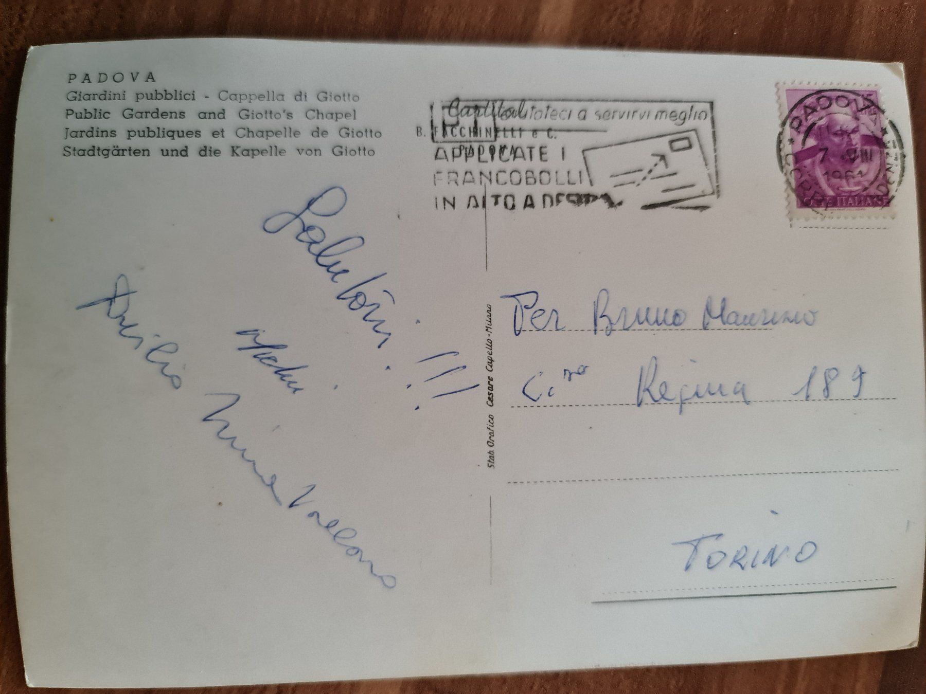Ansichtskarten: Ansichtskarte Padova Italien 1961 – Gebraucht aus Dintikon von Vexi 1