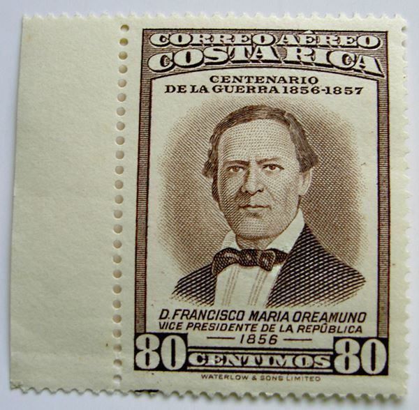 Alle Briefmarken: 80 Centimos, Costa Rica, Centenario 1957 – Neu (gemäss Beschreibung) aus Stuttgart von Escazu