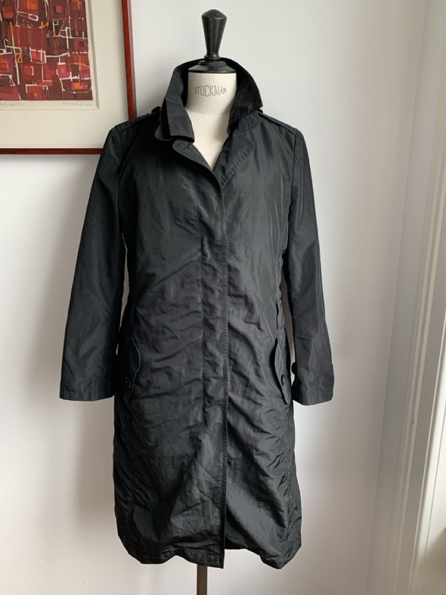 Akris Cappotti: AKRIS: Cooler schwarzer Trenchcoat mit Innenfutter, 38 – Usato da Luzern venduto da designluzern 1