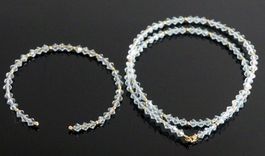 Collier/Armreif-Set GG 750/18K mit Swarovski-Kristallen