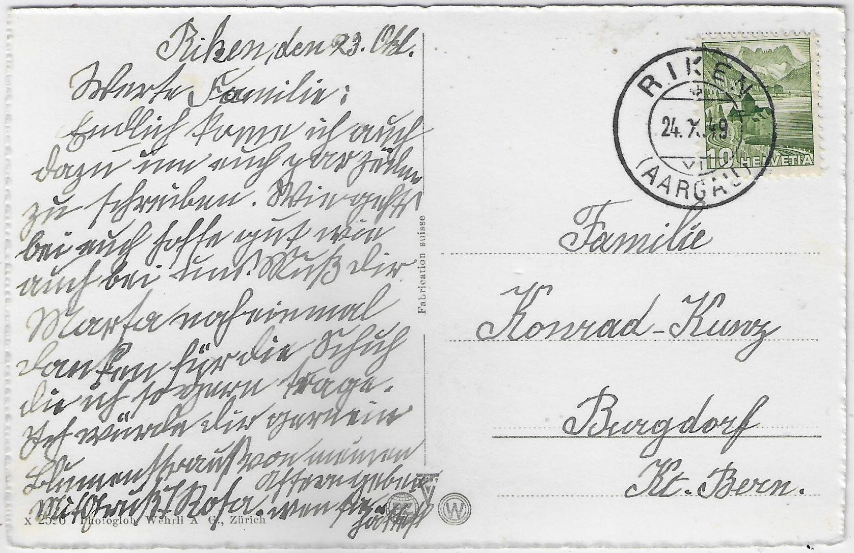 Cartoline postali: Murgenthal - Dorfpartie – Usato da Ettingen venduto da Kartenplanet 1