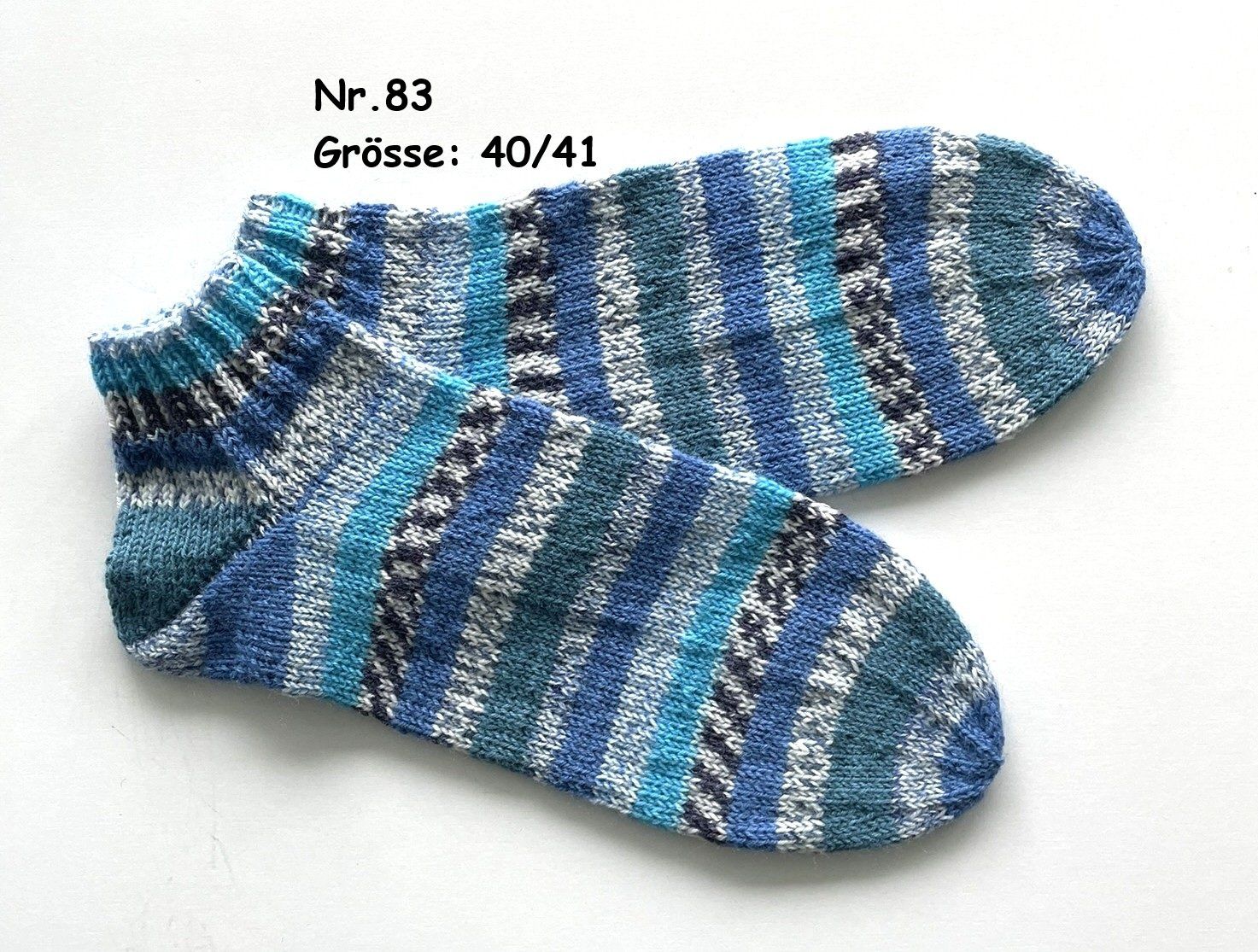 Calze: Sneaker - Socken handgestrickt  Gr.40/41  Nr.83 – Nuovo e nell'imballaggio originale da Täuffelen venduto da sohalt