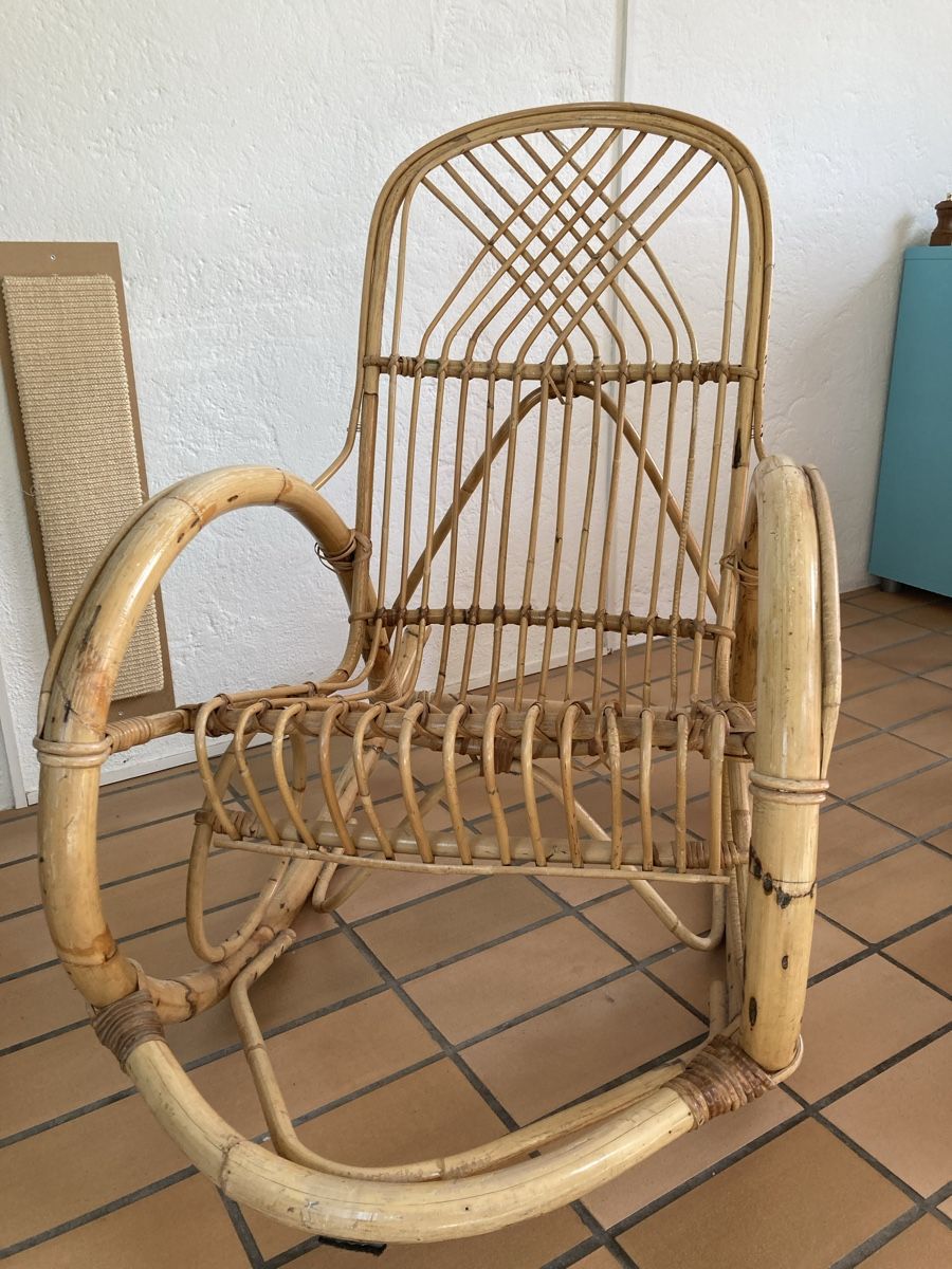 Chaises: Schaukelstuhl Bambus – D'occasion à Uster par go-for-it. 1