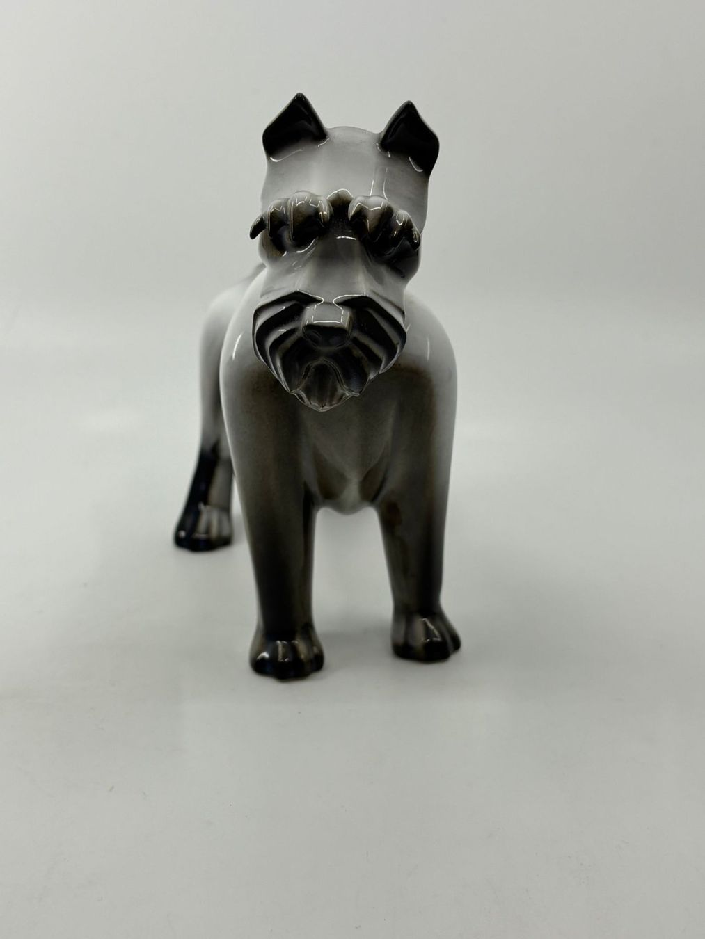 Statuette: Figur Schnauzer aus Keramik, Grau-Schwarz – Usato da Herisau venduto da Seyashop1 1