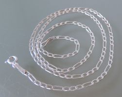 Rhodinierte Silber 925 Figaro Halskette 49 cm / 2 mm