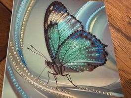 Karte-Grusskarte-Schmetterling-Glück-Natur-Painting-Selfmade