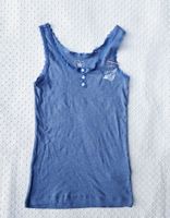 Sommerliches Top in Blau mit Spitze, Grösse 146/152 - Neu!