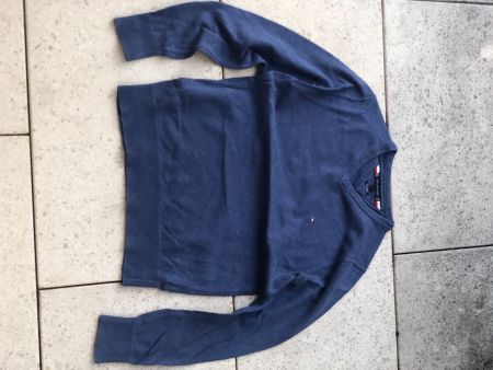 Mid Blue cotton cashmere Tommy Hilfiger V neck sweater small