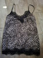 Damen Top Leo-Muster Spitze Gr. L 